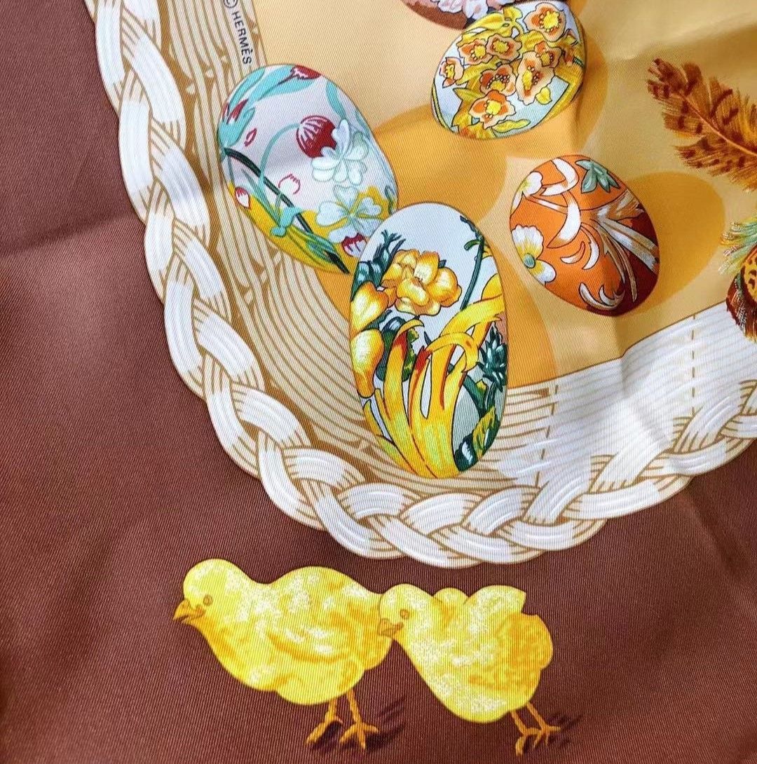 HERMES カレ90 　COUVEE D’HERMES　エルメスの卵 エルメス カレ90 Couvee d'Hermes エルメスの卵 スカーフ シルク