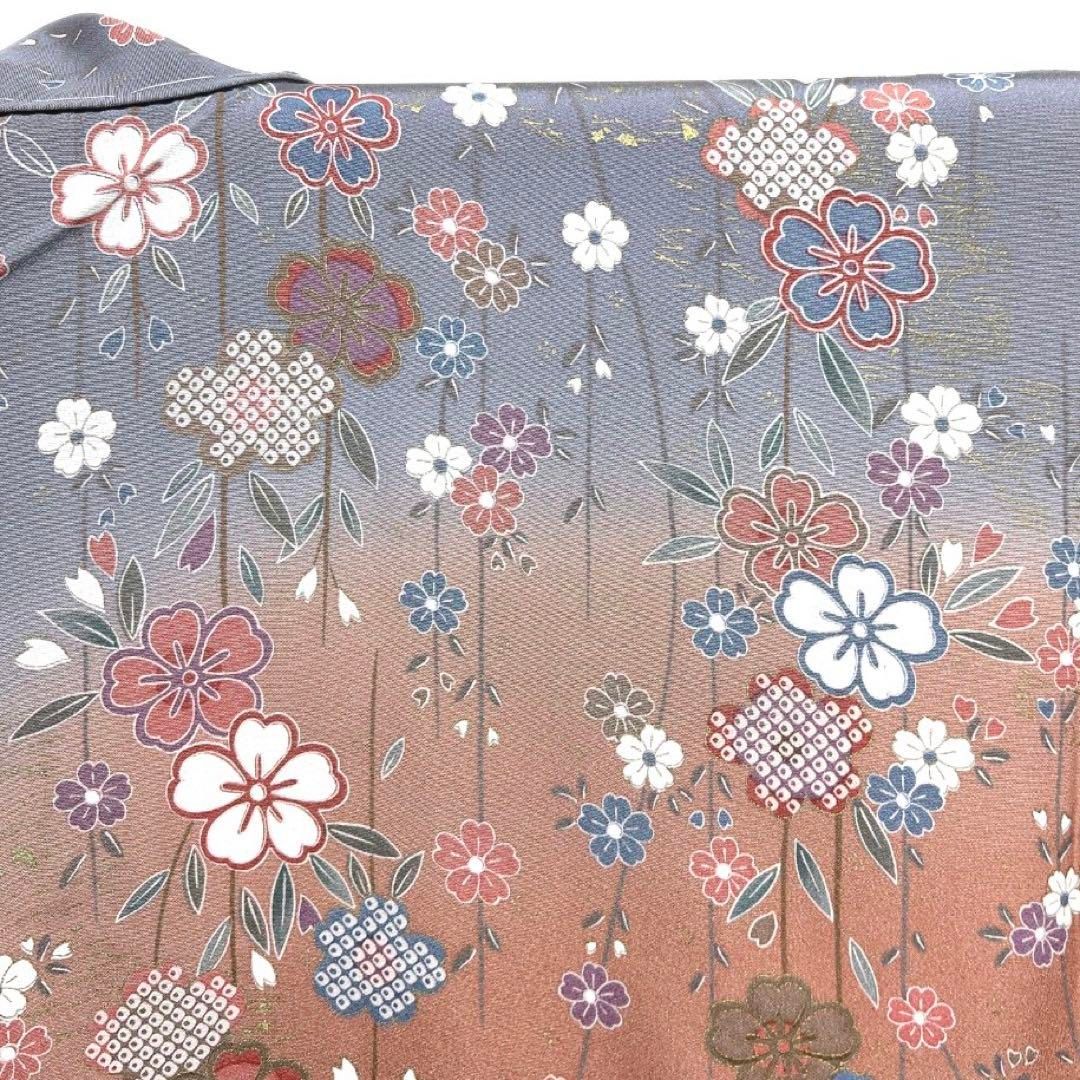 未着用　付け下げ　ぼかし染め　金彩　花模様　枝垂れ桜　着物　082a d 未着用 付け下げ ぼかし染め 金彩 花模様 枝垂れ桜 着物 082a d
