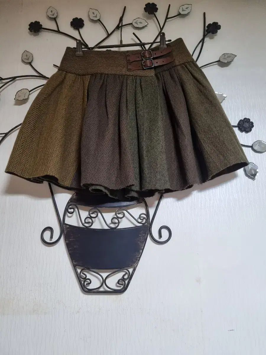 ラルフローレン ヘリンボーン ウール ベルト プリーツ ラップスカート 2