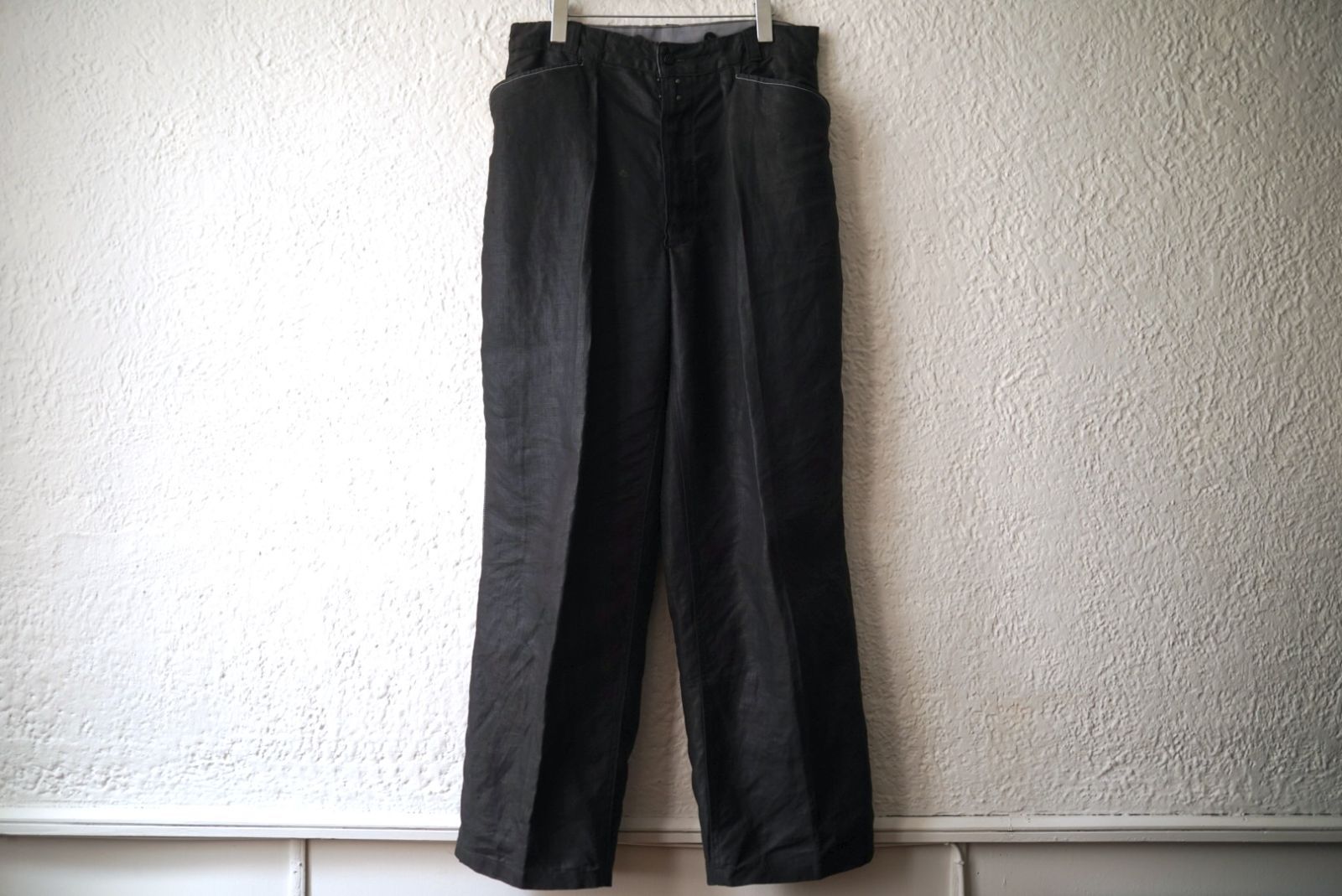 ブラックリネン　フレンチ　40s マキニョンパンツ 1940s フランス ブラックリネンのマキニョンパンツ | militaria & encore