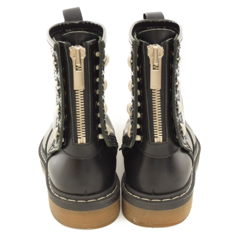 sacai × Hender Scheme / カウハイドバックヒールジップブーツ/ブラック Sacai (サカイ) ×Hender Scheme ×エンダースキーマ カウハイド バック