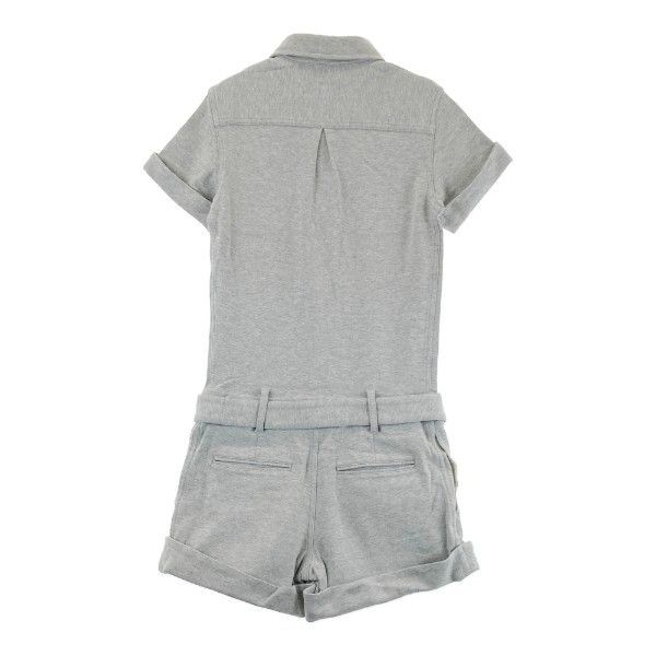 MARK&LONA マークアンドロナ 半袖 オールインワン 刺繍 総柄 ブルー系