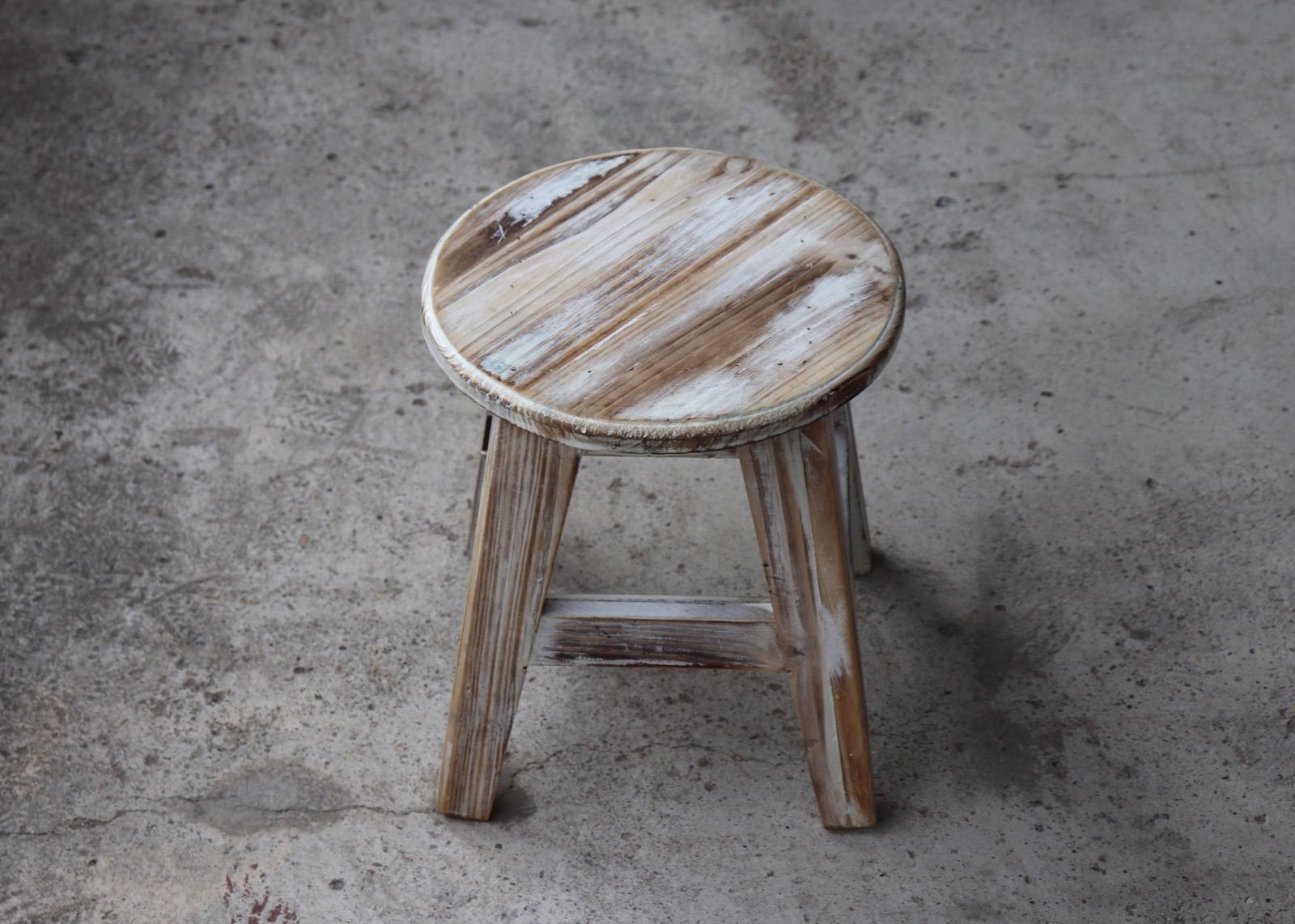 Vintage stool old wood Shabby chic