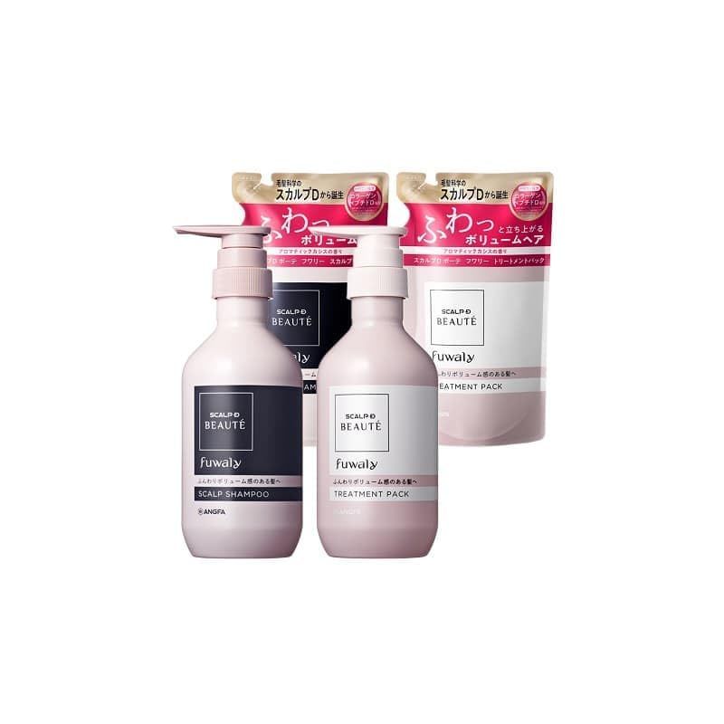 スカルプD ボーテ フワリー スカルプシャンプー 女性 ＆ トリートメントパック 4点セット抜け毛シャンプー レディース 頭皮ケア 頭皮クレンジング 育毛シャンプー 350mL 約2ヶ月分