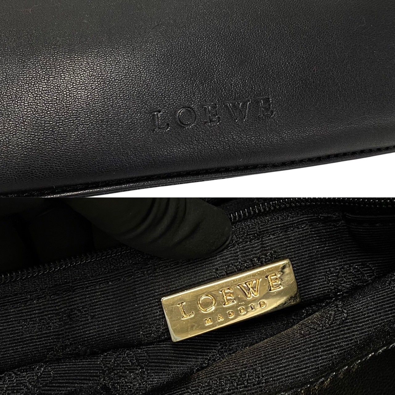 未使用保管品 希少品 LOEWE ロエベ ロゴ 刻印 ナッパ レザー 本