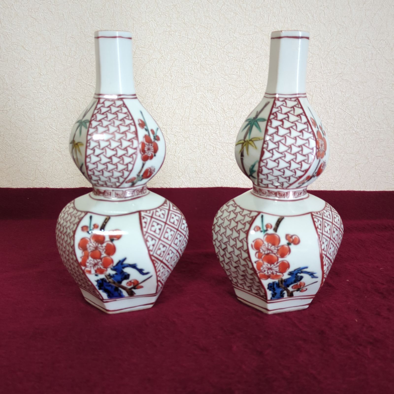 有田焼 伊万里大川内山 畑萬作 玉彩梅詰 徳利 おまけ 傷あり おちょこ2