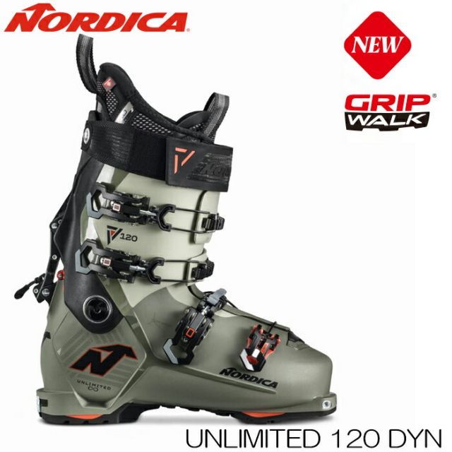 スキーブーツ メンズ ノルディカ 23-24 NORDICA UNLIMITED 120 DYN GN/BK/RD アンリミテッド ウォークモード付 2024 日本正規品 旧モデル