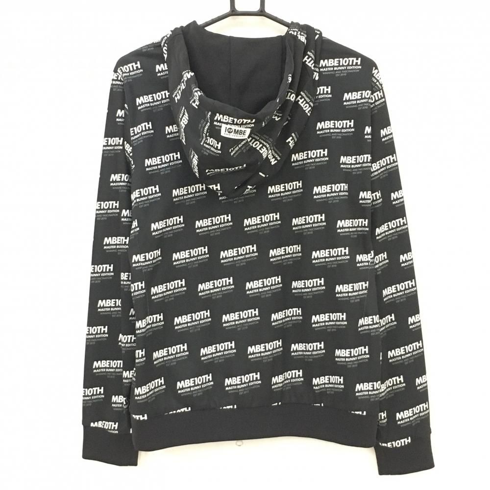 美品】マスターバニー ジップパーカー 黒×白 ロゴ総柄 10周年 ダブル