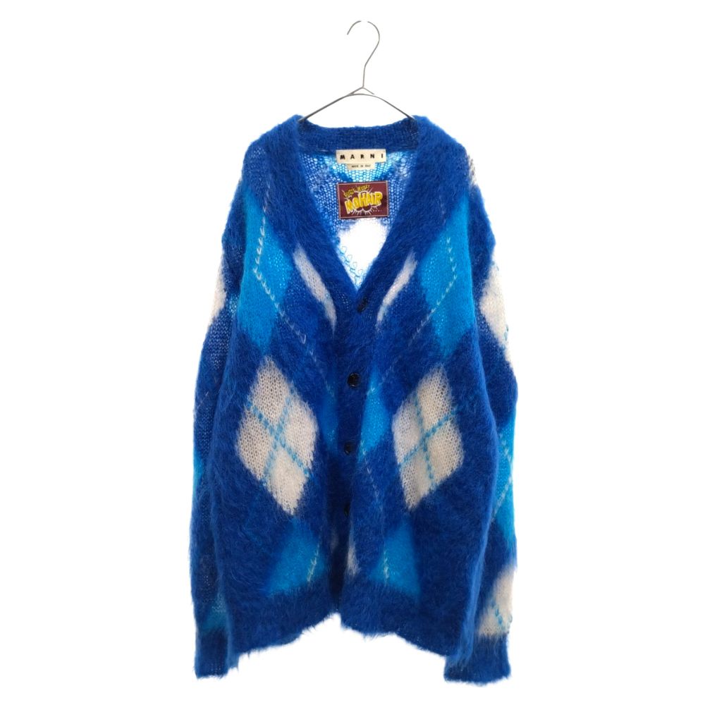 MARNI (マルニ) Mohair Argyle Cardigan モヘアアーガイル