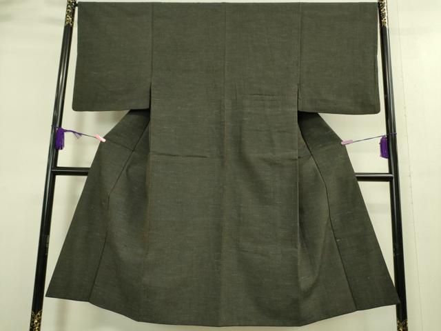 平和屋着物 上 男性 紬 アンサンブル 長羽織 濃い千歳茶色 羽織紐付き DZAA9214kh5