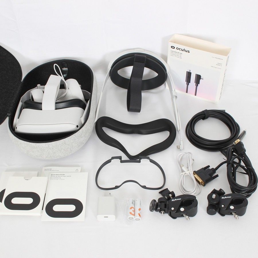 Oculus Quest2 256GB バッテリー付きEliteストラップ Linkケーブル付き VR ヘッドマウントディスプレイ ヘッドセット オキュラスクエスト2 301-00353-01 Meta メタ 本体