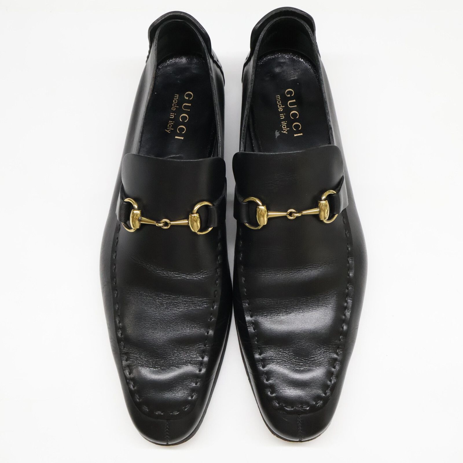 GUCCI グッチ ブラック レザー ホースビットローファー 093976