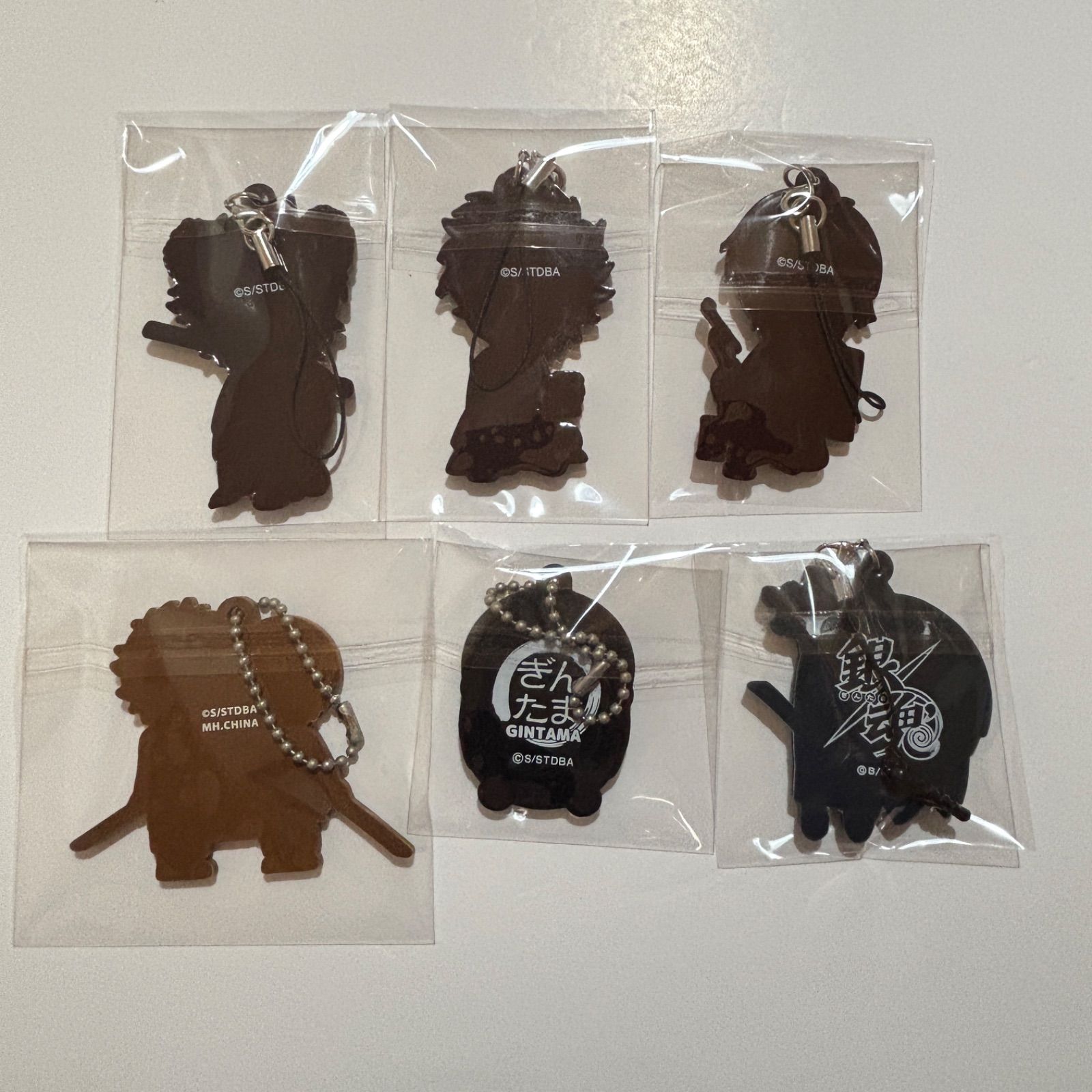 銀魂 ラバーストラップ 坂田銀時 高杉晋助 桂小太郎 沖田総悟 【6点