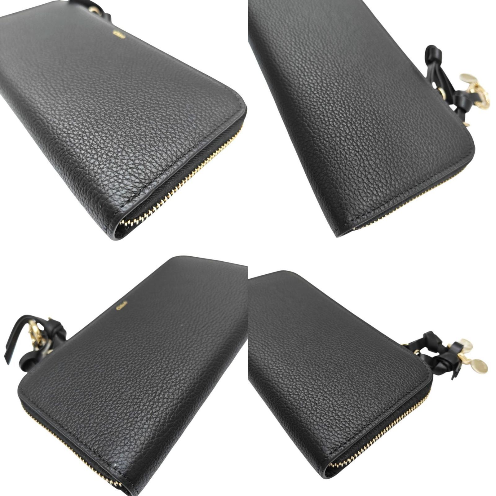 Chloe クロエ 長財布 ロングウォレット レザー ブラック 未使用品】Chloe クロエ 財布 長財布 ロングウォレット レザー