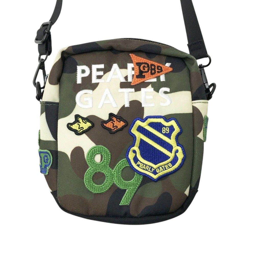 PEARLY GATES パーリーゲイツ ショルダーポーチ 迷彩柄 カモフラ ワッペン カーキ系 240101542645 ゴルフウェア ストスト