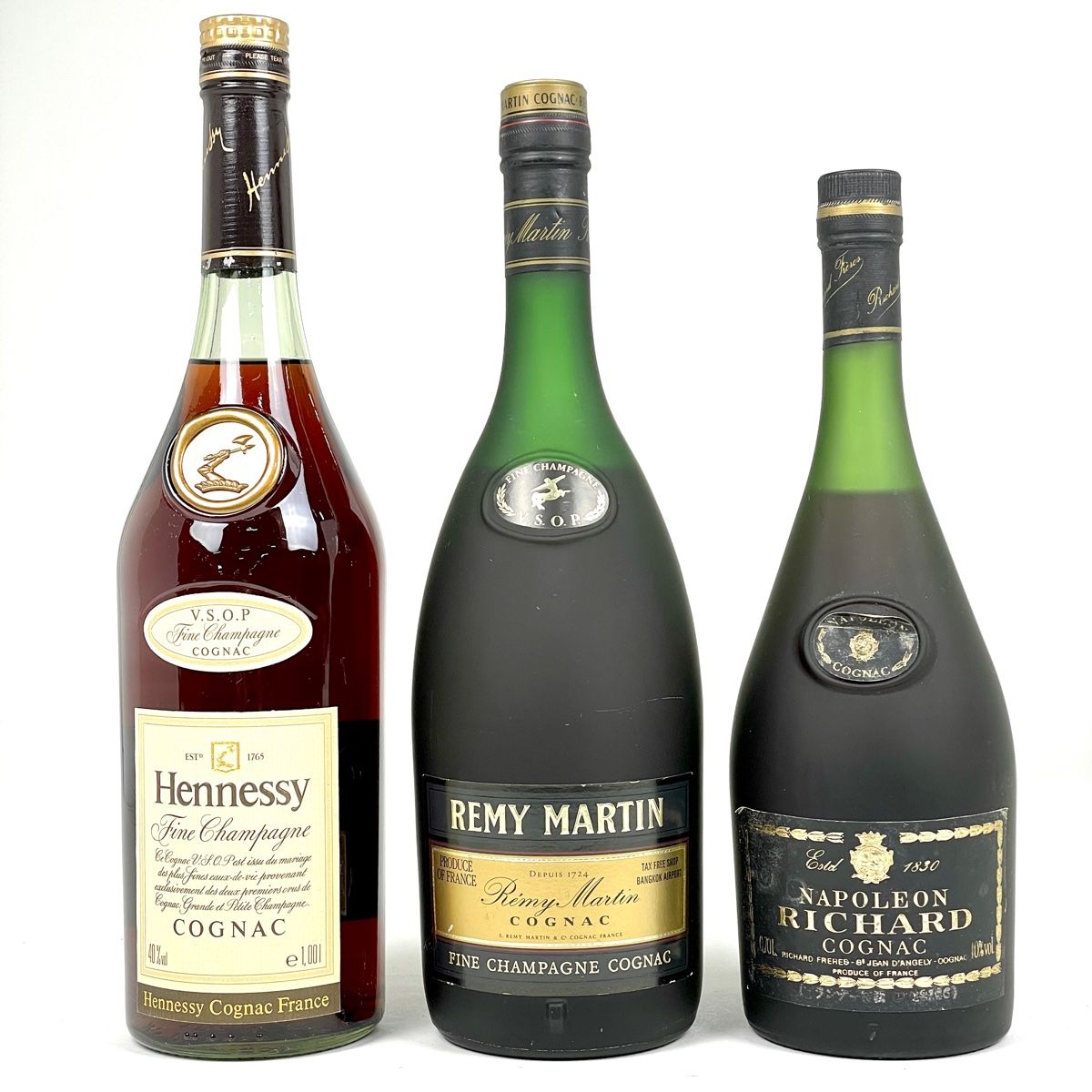 3本 ヘネシー レミーマルタン リチャード コニャック 1000ml ブランデー セット 古酒