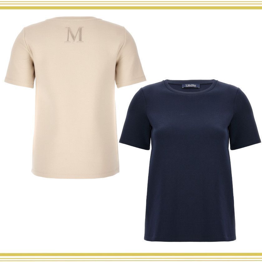 S Max Mara FIANCO スキューバ ジャージー Mロゴ 半袖 トップス - メルカリ