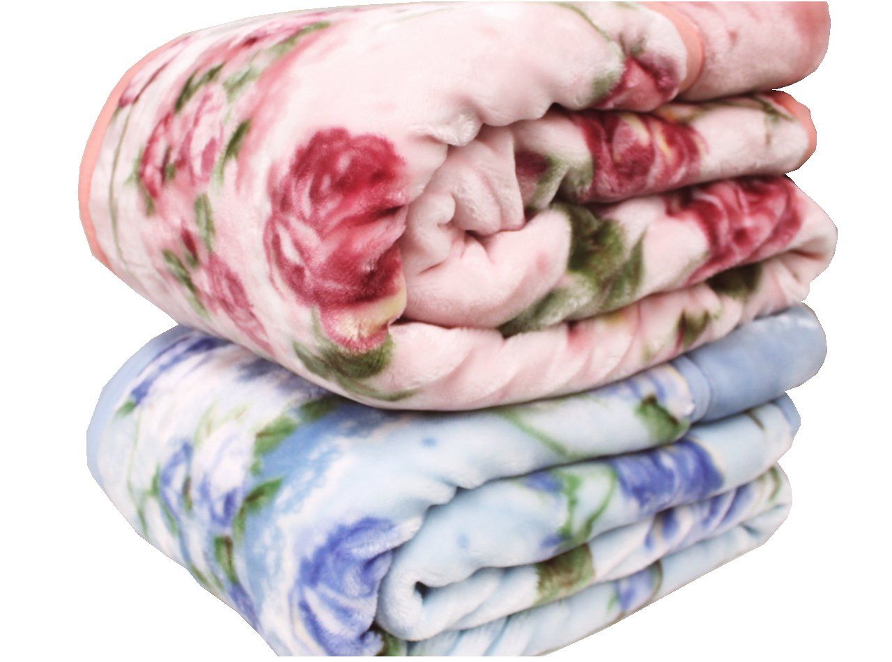 京都西川衿付き2枚合わせふっくら毛布 フローレン シングルサイズ ピンク USTAUSTRALIA_COM_AU