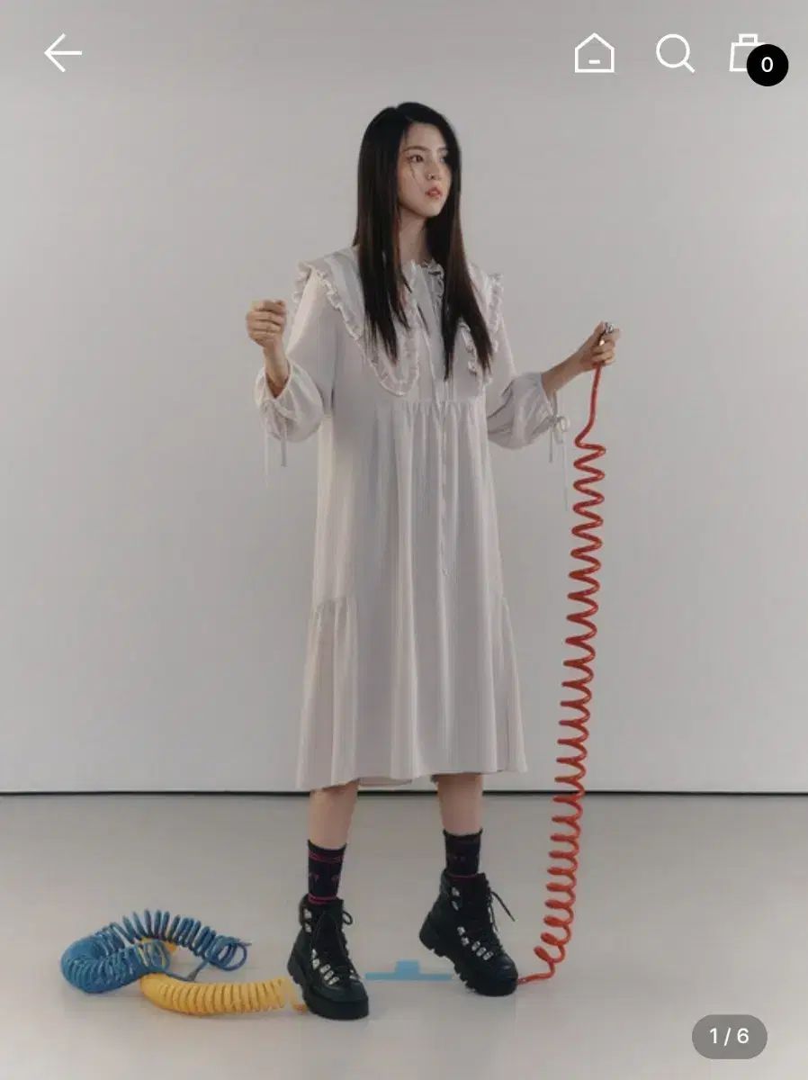 LUCKY CHOUETTE ラッキーシュエトゥ ビック襟 ワンピース BEL 38