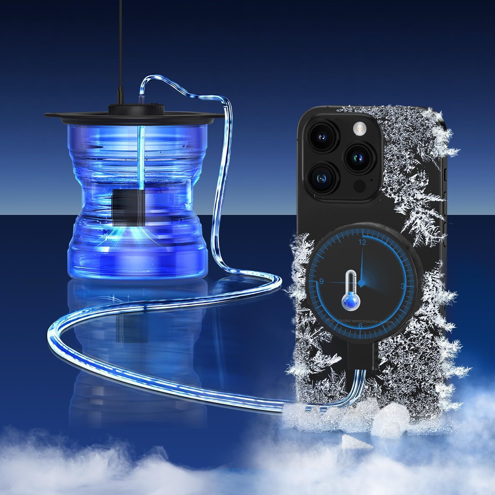 【在庫処分】新型水冷式伝導冷却 静音0dB 急速瞬間冷却 15W Mag-Safe磁気充電 iphone 軽量 ナノ半導体素材 12/13/14/pro/pro スマホ冷却 ワイヤレス充電 max/mini/対応 水冷式スマホクーラー 【革新設計・