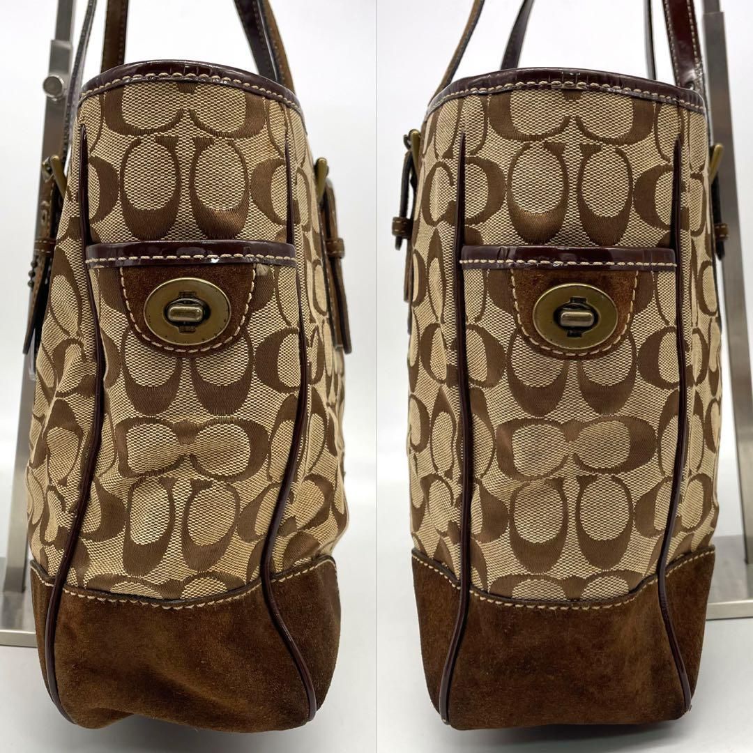 COACH コーチ トートバッグ シグネチャー A4可能 大容量 スエード