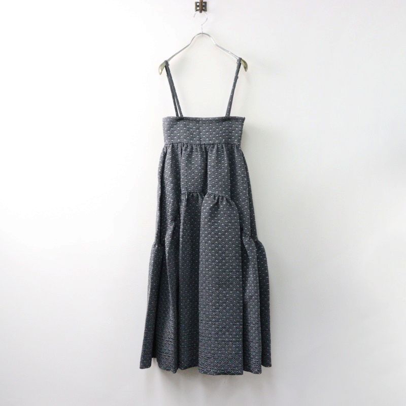 極美品 ブルレア BLUELEA Dot jacquard suspenders skirt ドット