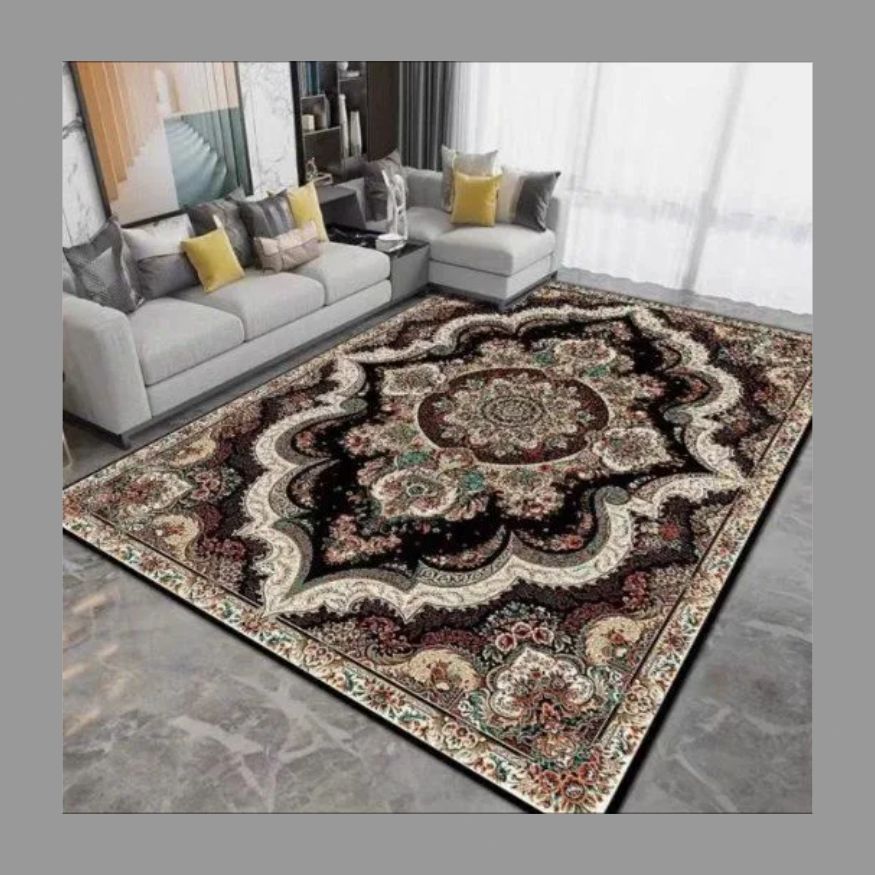 ペルシャ風 ラグ ブラウン カーペット 絨毯 部屋 縦127cm×横196cm