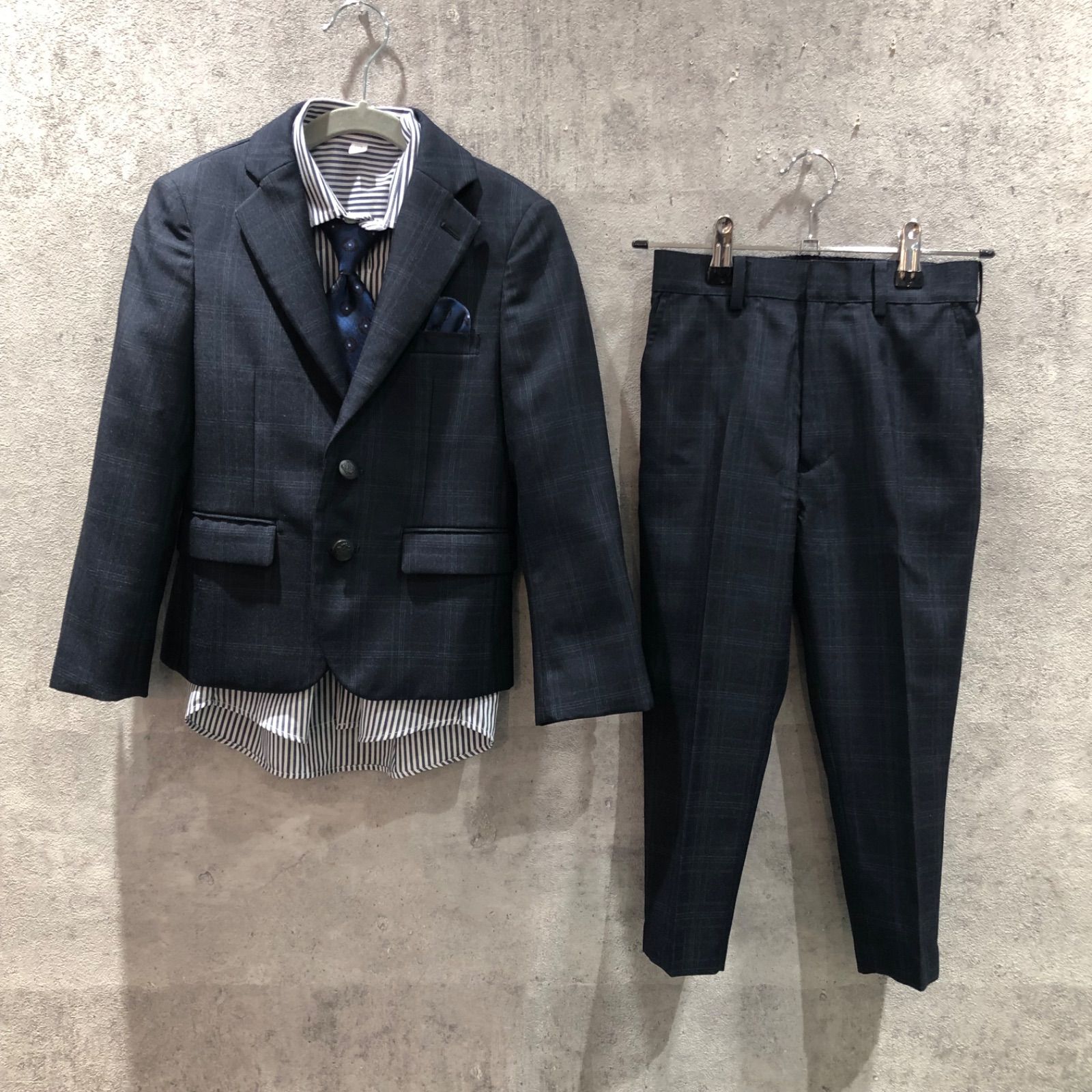 ワンダーファクトリー　スーツ　フォーマル　160 美品】ワンダーファクトリー キッズフォーマル スーツ 4点セット