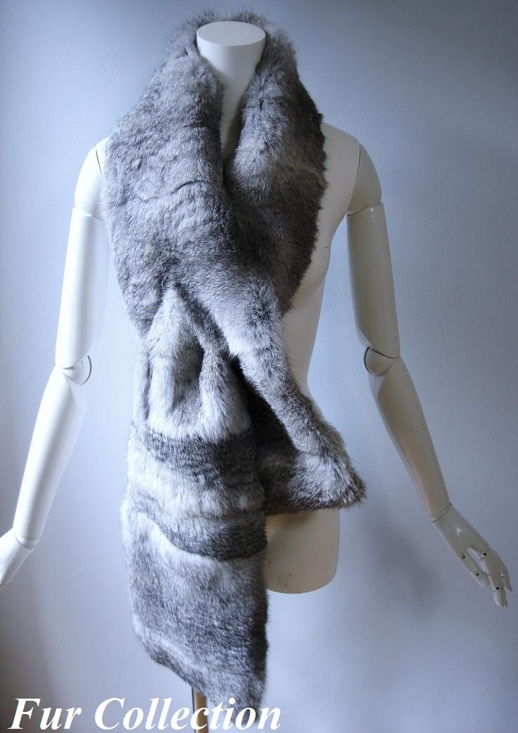 野性的な本能と美を表現☆チンチララパンラビットリアルファーマフラーファーショール 野性的な本能と美を表現☆チンチララパンラビットリアルファー