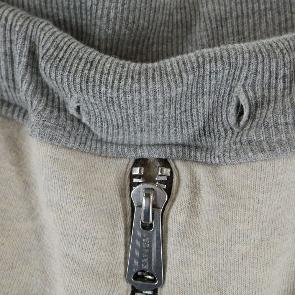 KAPITAL キャピタル Flared Cotton Jersey Sweatpants フ コットンジャージースウェットパンツ フロントジップダブルニースウェットパンツ K2403LP049 グレー WWW_MORNINGWALKER_COM