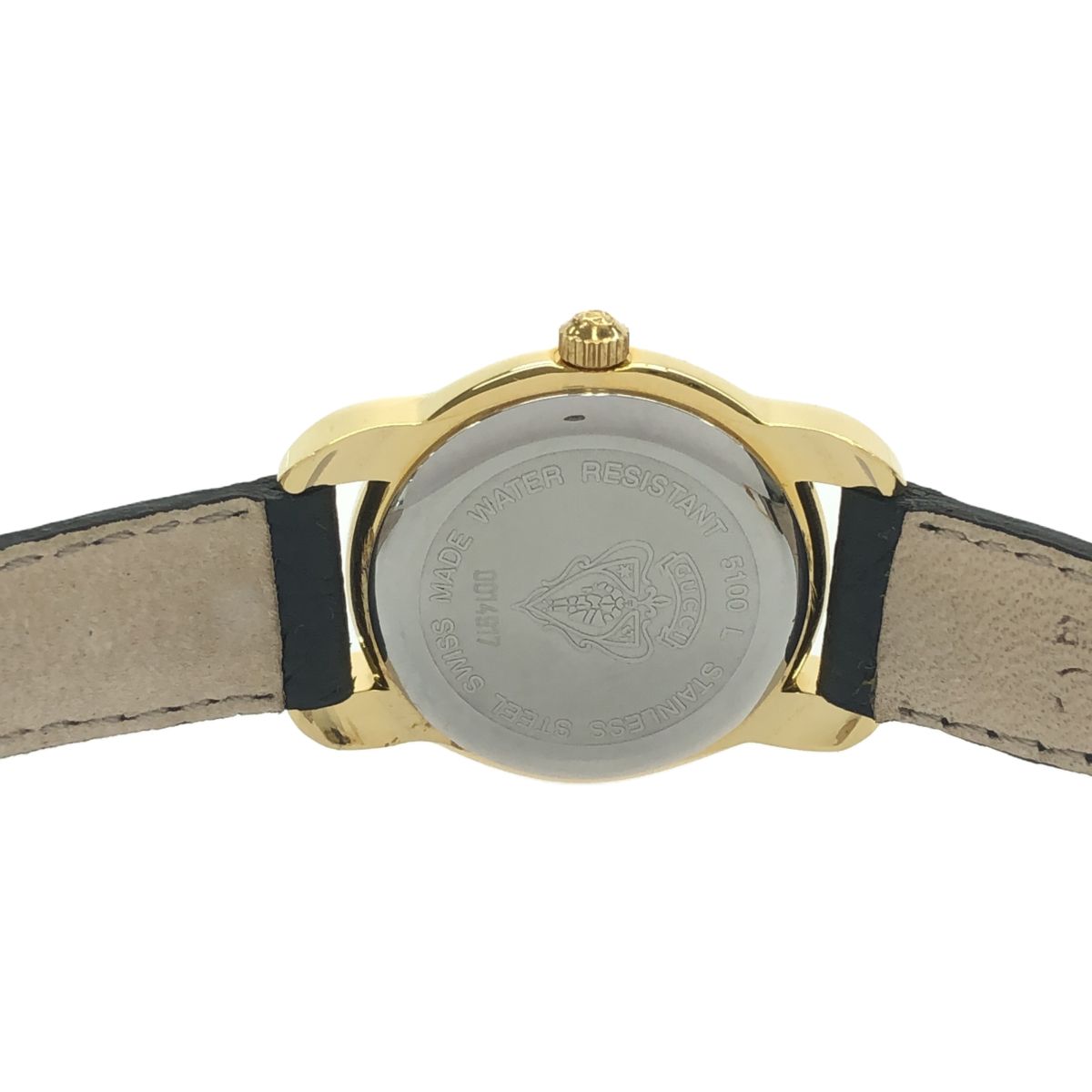 稼働 腕時計 GUCCI グッチ 5100L クォーツ QZ 黒文字盤 レディース