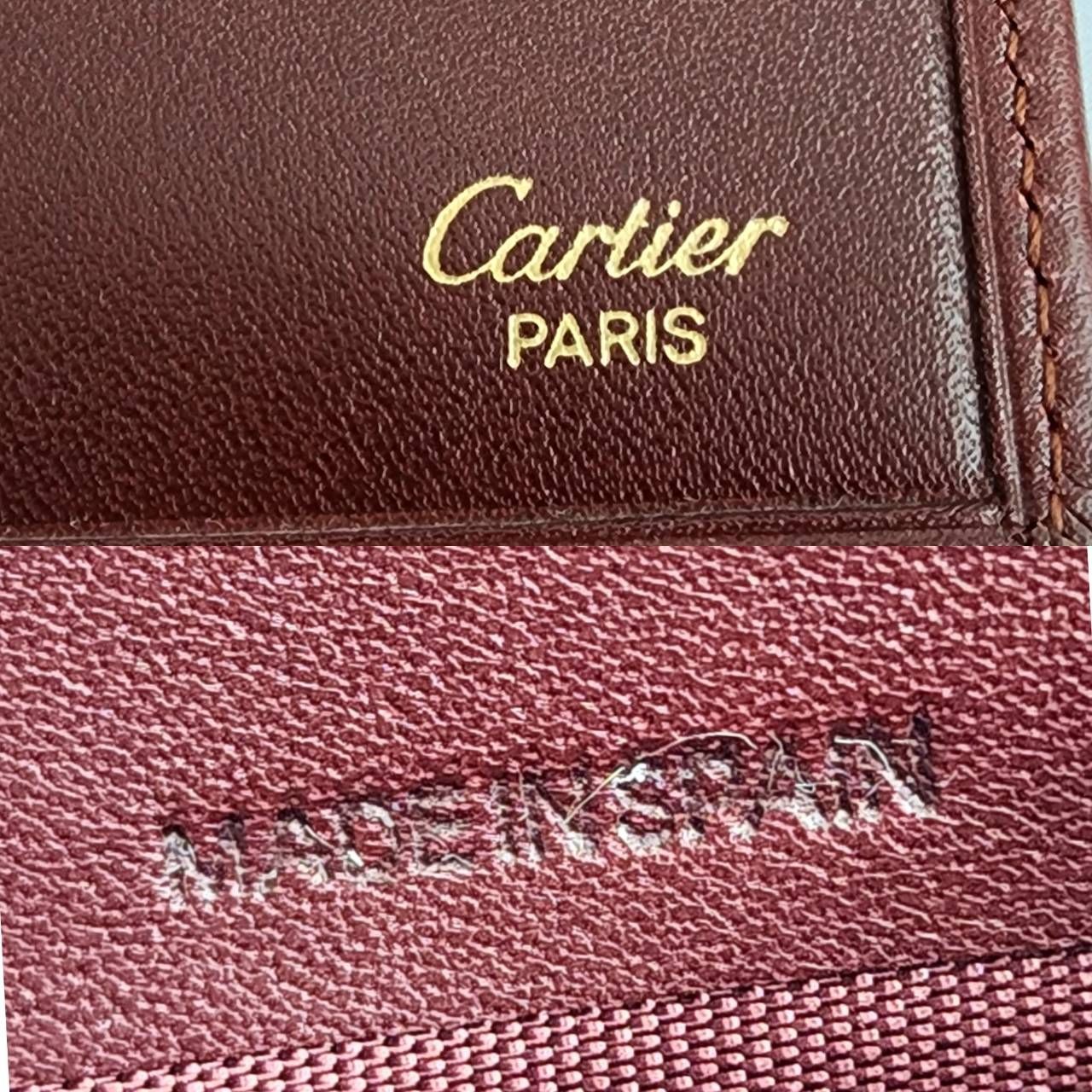 Cartier カルティエ マストライン 札入れ ボルドー 箱付き 財布 