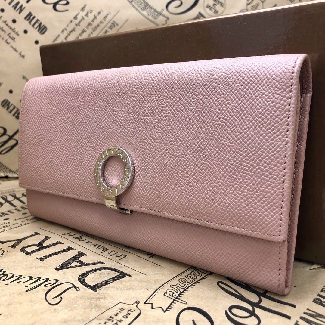 ブルガリ 長財布 2つ折り ロゴクリップ ビーゼロ ピンク FU150