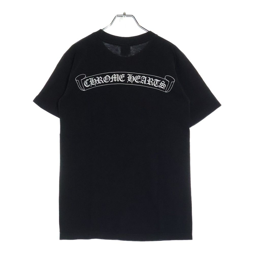 【90S】Chrome Hearts スクロールロゴ刺繍【Vintage】黒/黒 クロムハーツ ヴィンテージ ブラック スクロール ロゴ 半袖 T