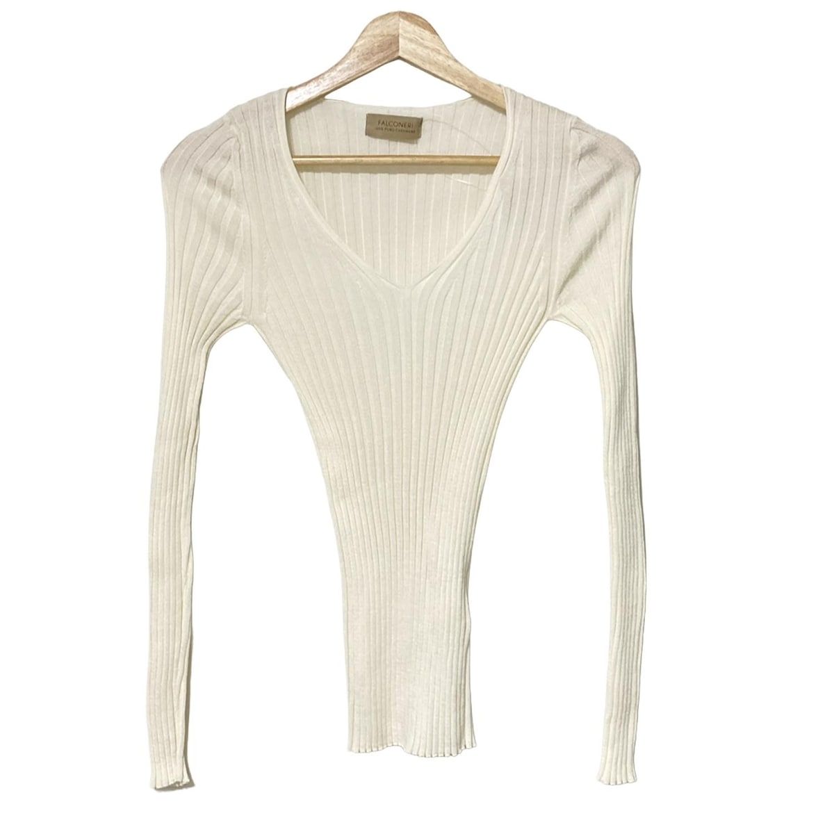 Falconeri ファルコネーリ 長袖セーター サイズUSA S レディース - アイボリー Vネック カシミヤ