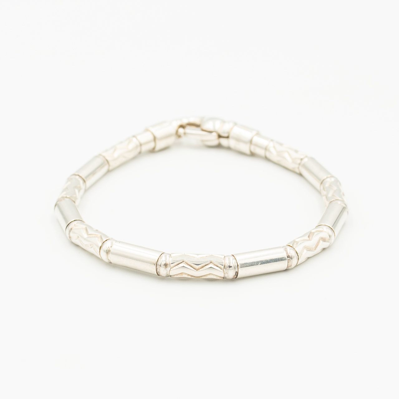 ティファニー エッチド ブレスレット アズテック ジグザグ シルバー 19.3cm 2002年頃 Tiffany