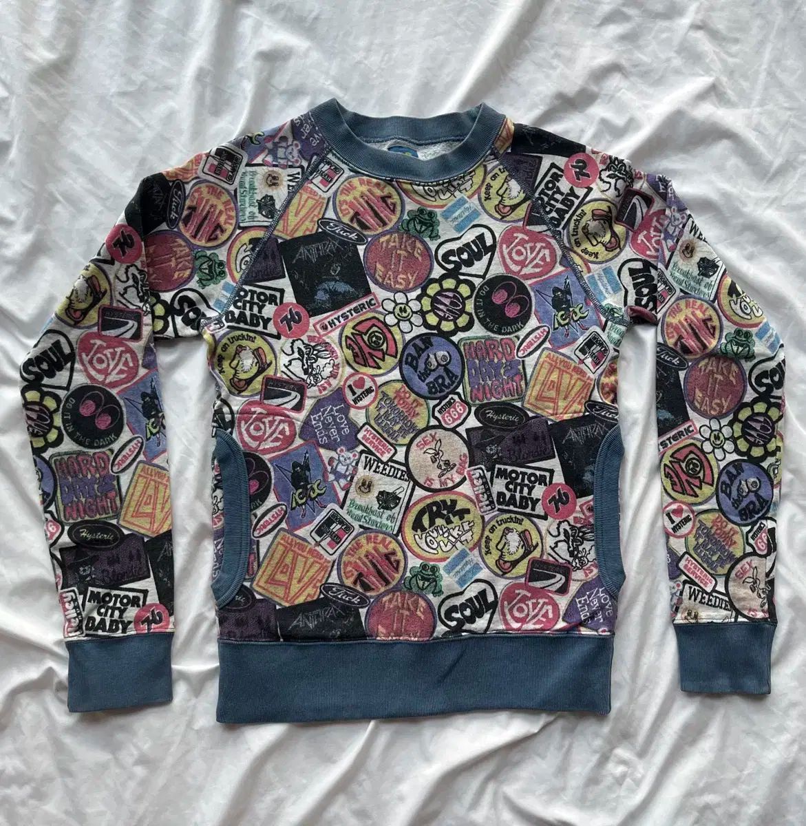 HYSTERIC GLAMOUR ヒステリックグラマー ブルーアーカイブ ブルアカ R カラフル ワッペン パッチ プリンティング スウェットシャツ