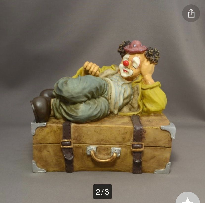 アンティーク風 ピエロ 置き物 道化師 クラウン (clown) インテリア
