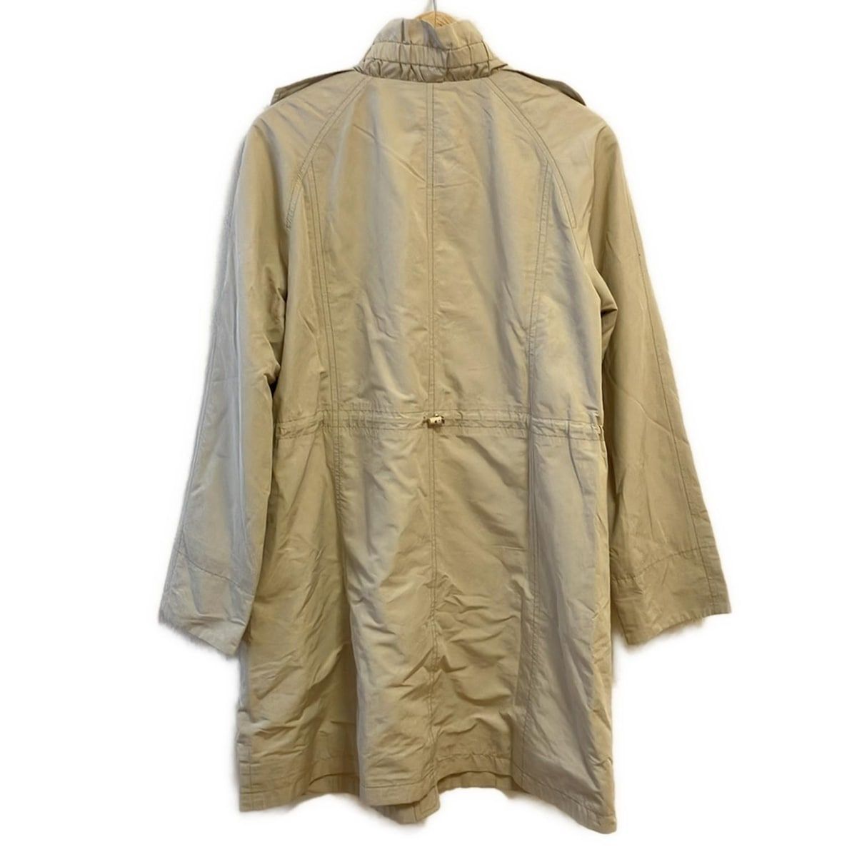 Leilian レリアン コート サイズ9 M レディース - ベージュ×ブラウン 長袖 ステッチ ギャザー 春 秋