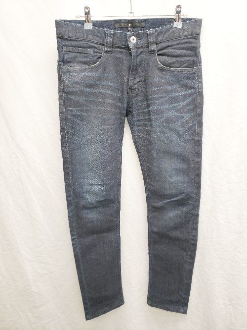 NO ID ノーアイディー ストレッチ コーティング スキニー デニム サイズ1 ネイビー メンズ P  【1406240034512】