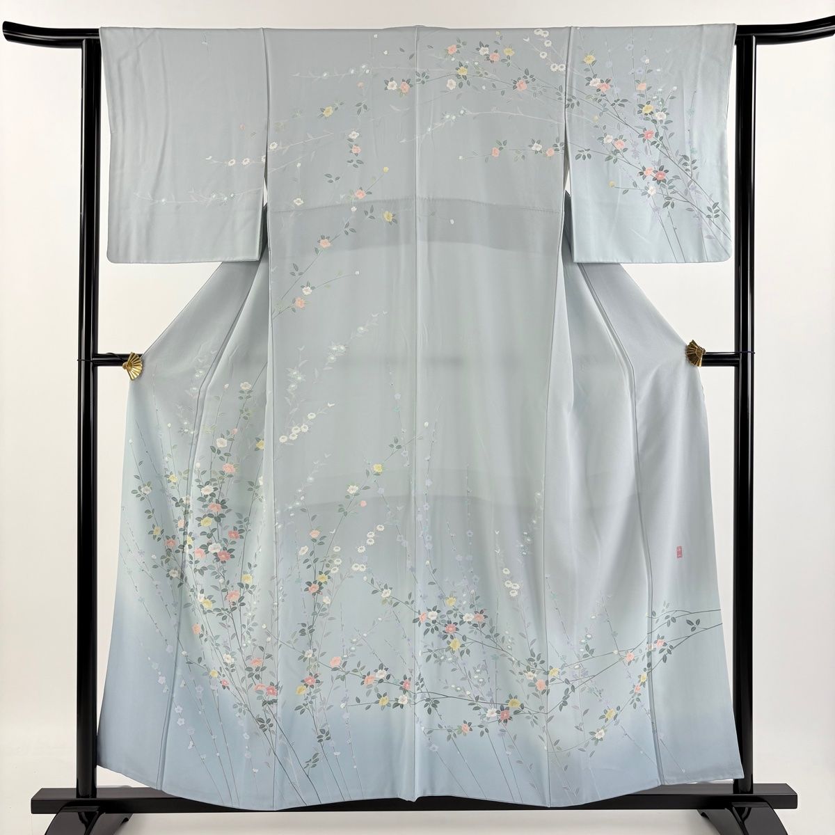 訪問着 身丈156cm 裄丈62cm S 袷 やまと 落款 椿 枝梅 ぼかし