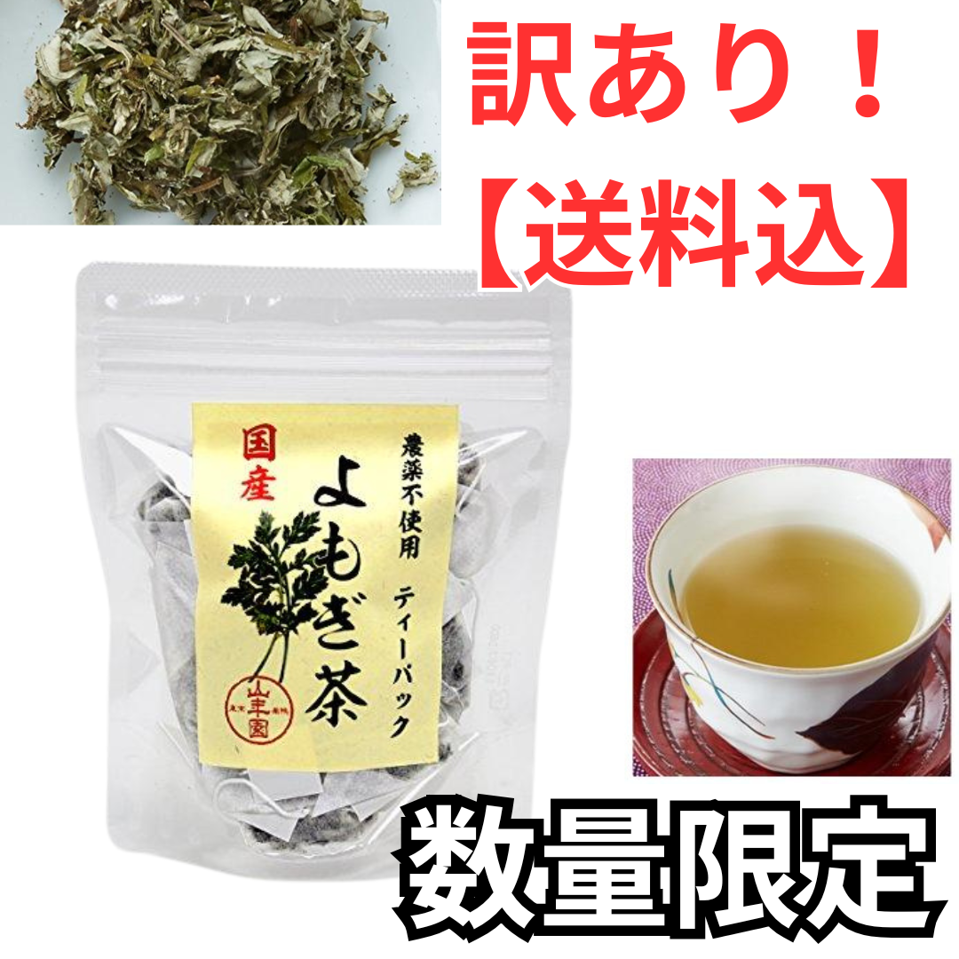 よもぎ茶 ティーパック 1.5g×12パック 【国産100%】 宮崎県産 無農薬 ノンカフェイン 巣鴨のお茶屋さん 山年園◎訳あり商品（期限：25.1.31）