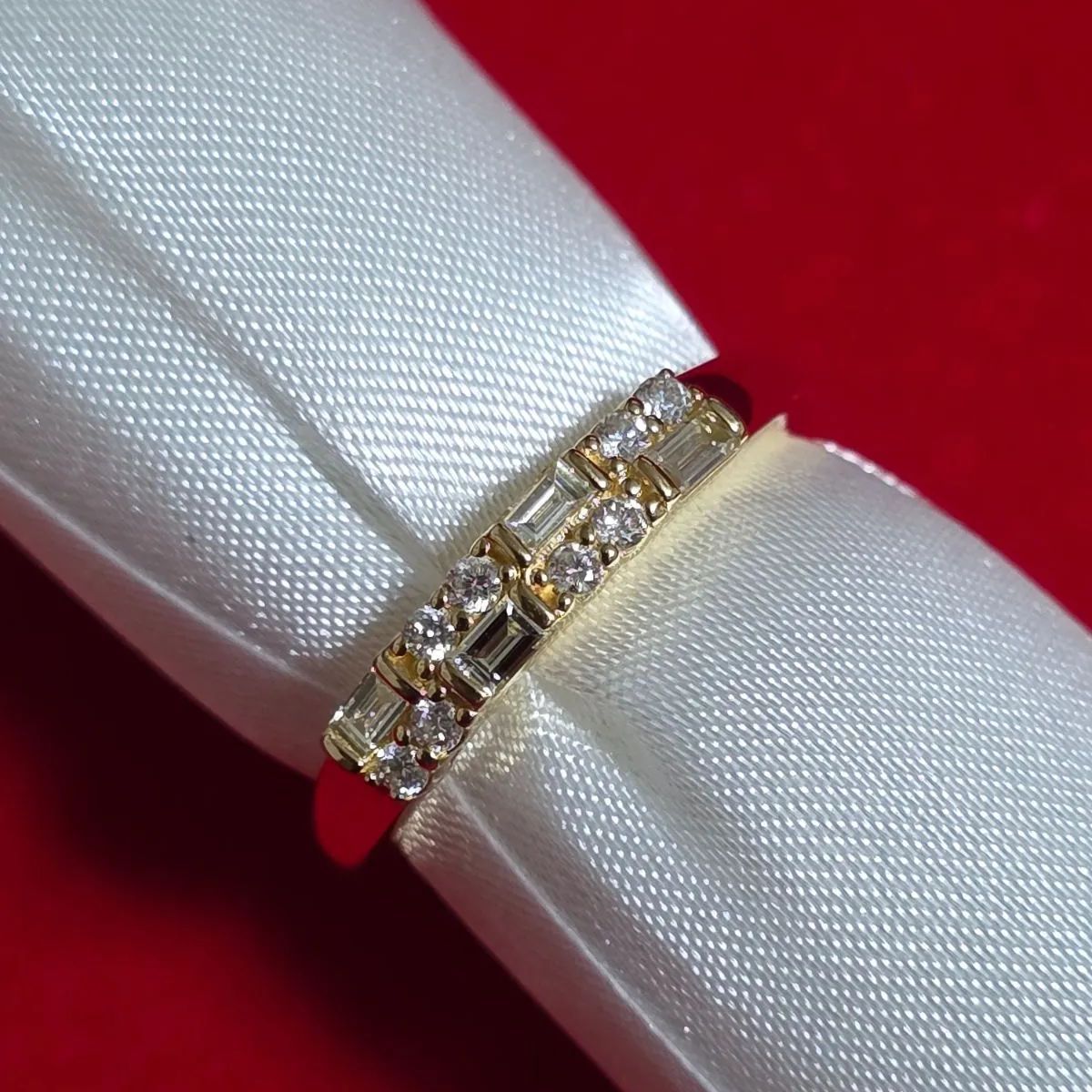 ダイアモンドリング K18 ダイアモンド 0.15ct + 0.12ct ＃12 - メルカリ