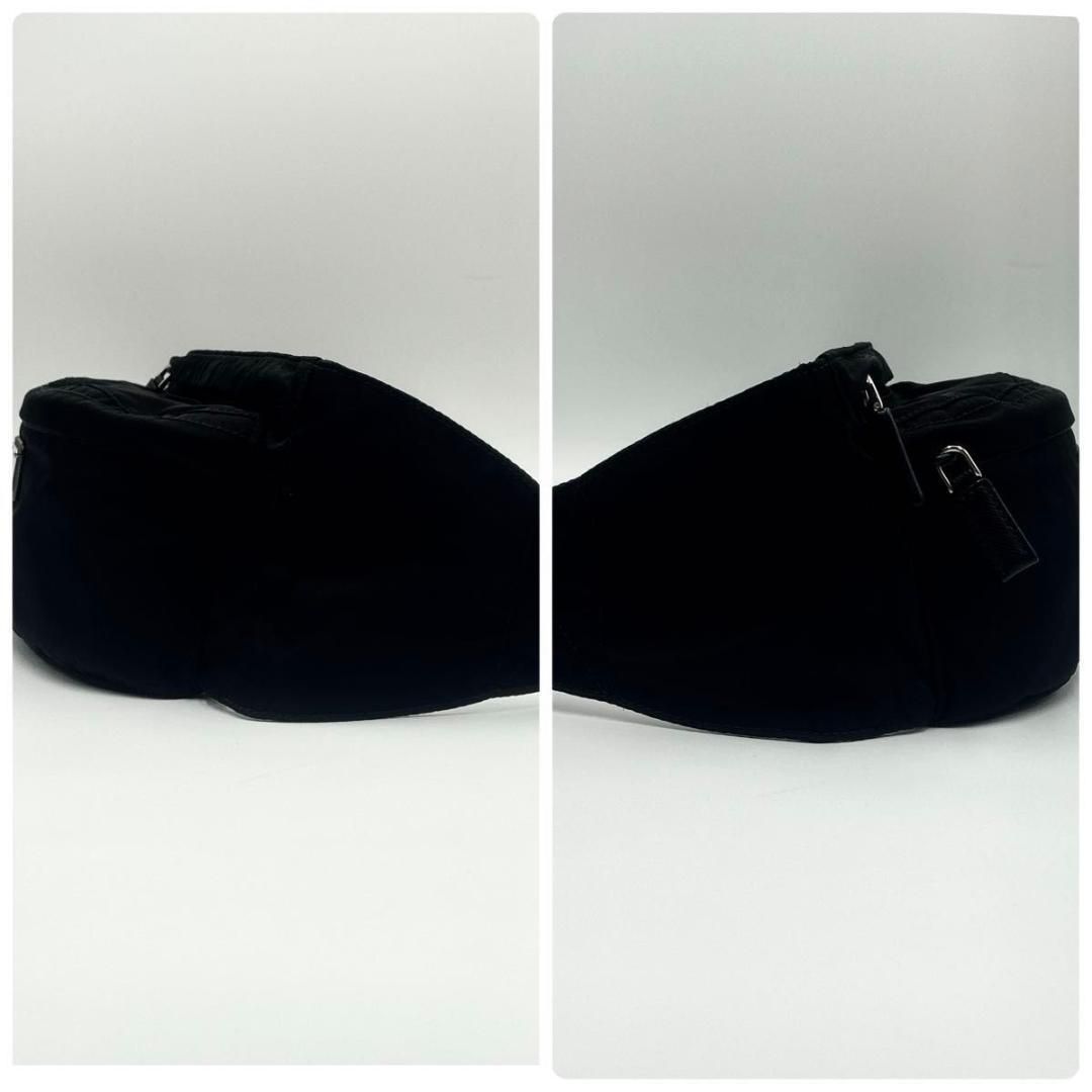 未使用級 RFID プラダ ウエストバッグ テスートナイロン 三角ロゴ 白