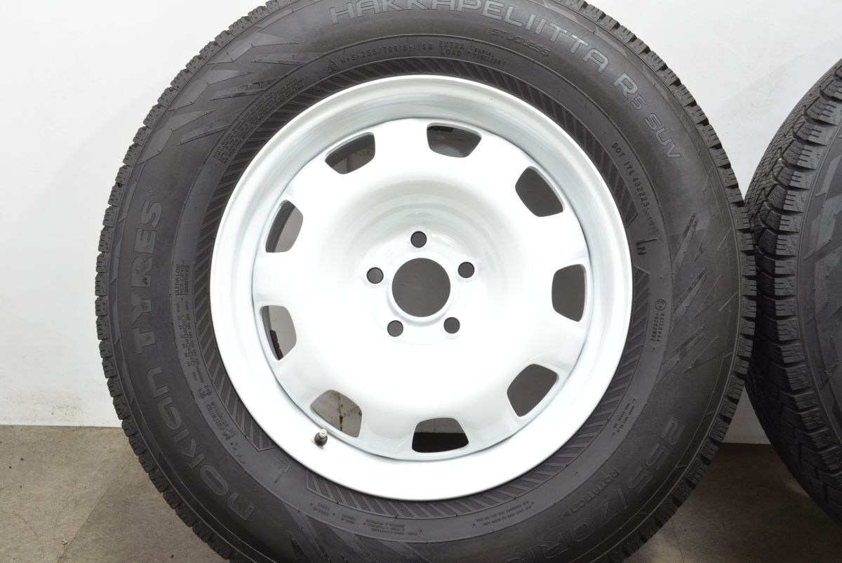 洋風の 使用僅か ランドローバーディフェンダー 純正 スチール 18in 8J 41.5 PCD120 NOKIAN Hakkapeliitta R5 SUV 255 70R18 4本セット 努力の結実