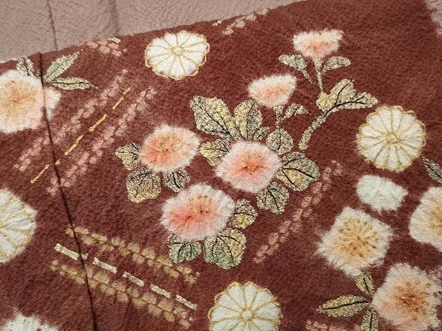 特選 豪華 螺鈿細工 訪問着 金彩 銀彩 唐花文様 正絹 平和屋着物□訪問着 辻が花 絞り 金彩 正絹 逸品 CAAT2368yk