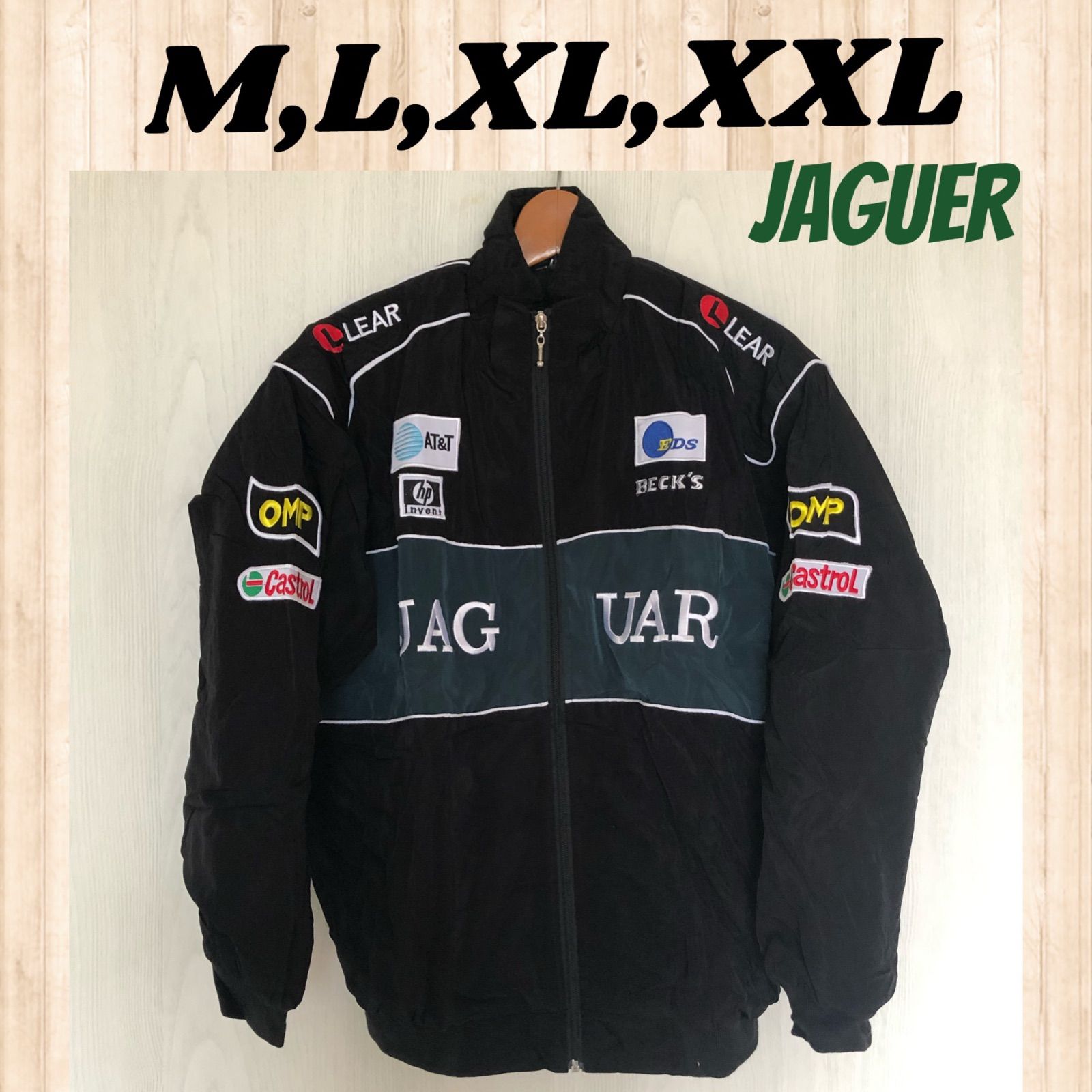 新品 刺繍 ジャガー jaguar レーシングジャケット M L XL XXL