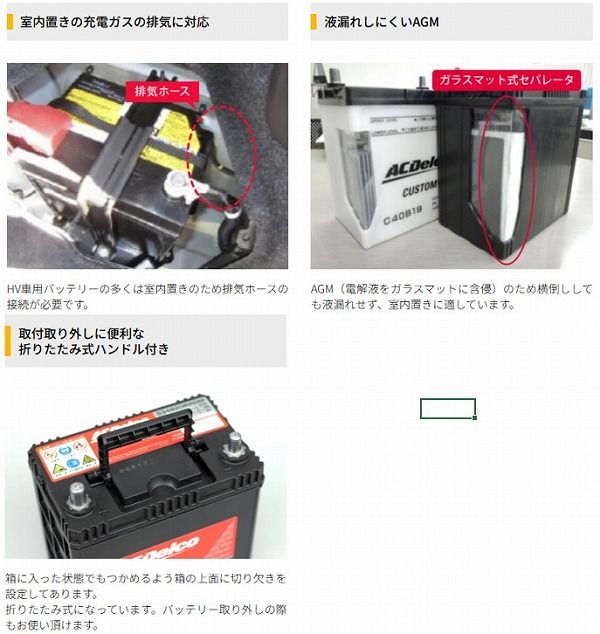 ACデルコ/ACDelco バッテリー プレミアム HV車用S46B24RAGM ACデルコ/ACDelco バッテリー プレミアム HV車用S46B24RAGM