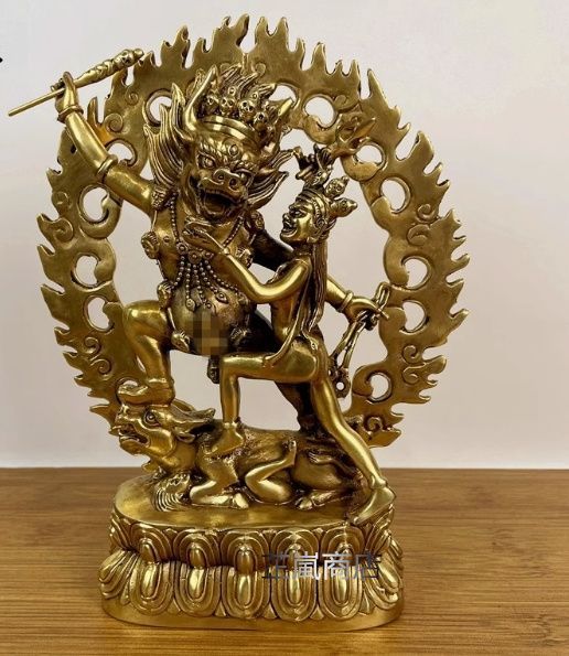 銅器 仏像 地獄主護法 仏像 置物 黄銅 降閻魔尊装蔵 置物 開運 風水
