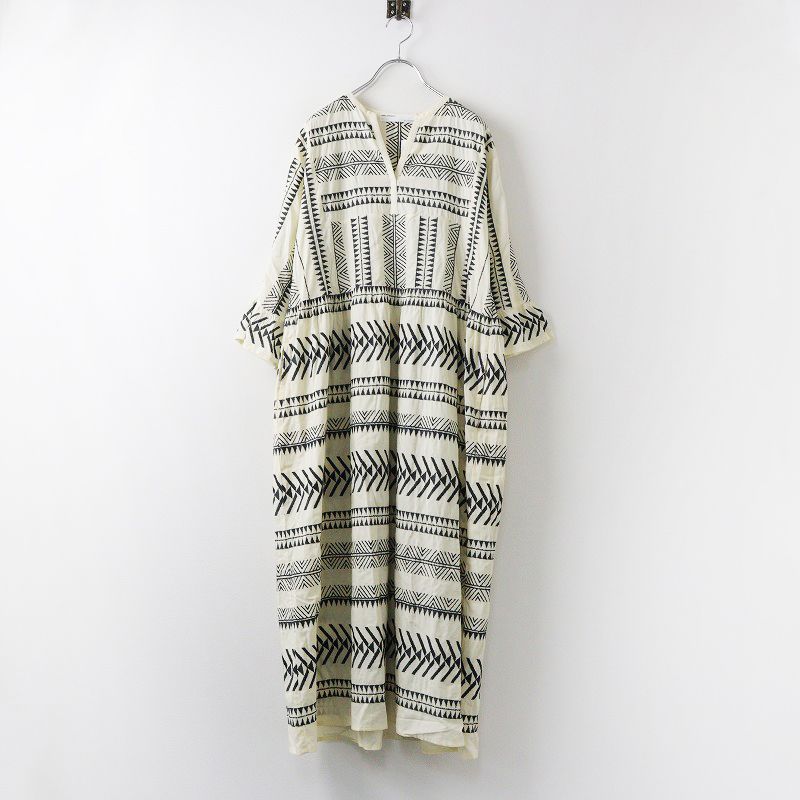 定価4.6万 2021SS アパルトモン L Appartement Embroidery Dress エンブロイダリードレス F|ブラック アイボリー 2400013937979
